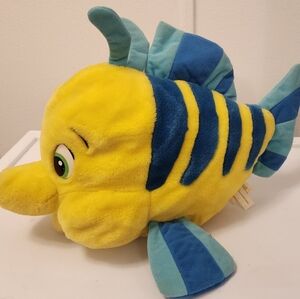 Disney The Little Mermaid FLOUNDER 12 inch Plush Stuffed Animal vintage